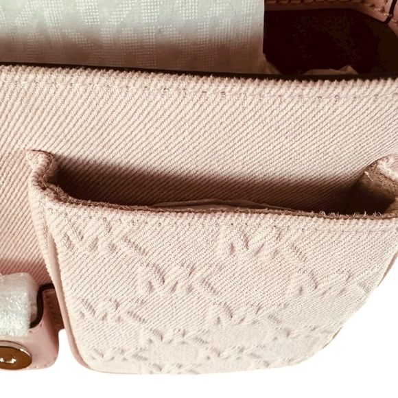 Michael Kors Colby Medium Shoulder Bag Rosewater Pink NWT Logo Canvas - Picture 9 of 12
